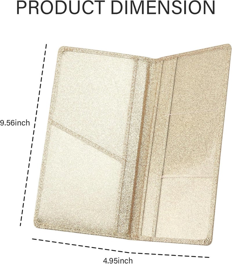 Stacool Bling Car Registration and Insurance Holder with Magnetic Clasp,PU Leather Car Organizers for ID,Bank Cards,Universal Glove Box Organizer Car Accessories Interior for Most Cars (Gold) - Image 2